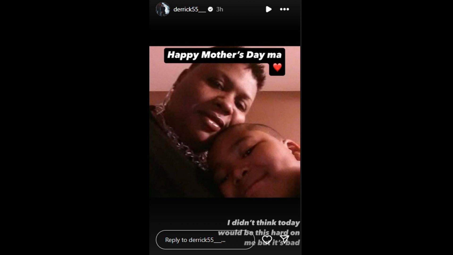 Derrick Harmon shared his emotions on the loss of his mother (image credit: instagram/derrick55__)